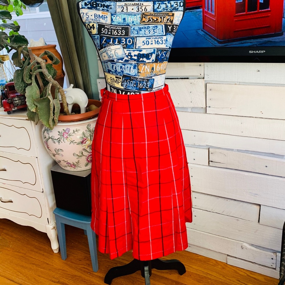 Vintage wool Burberry A line skirt